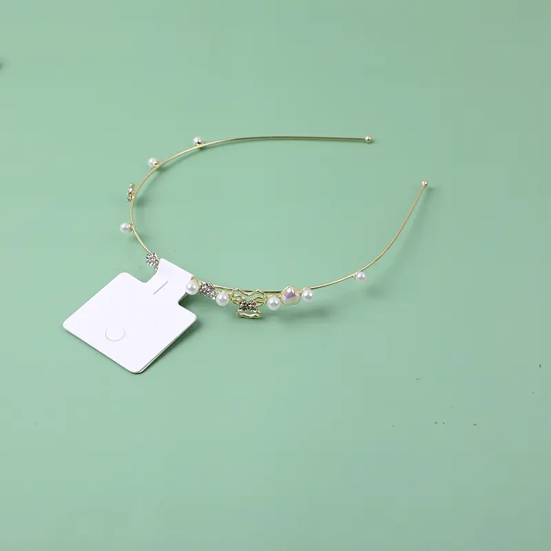 Fashion rhinestone pearl alloy hair band