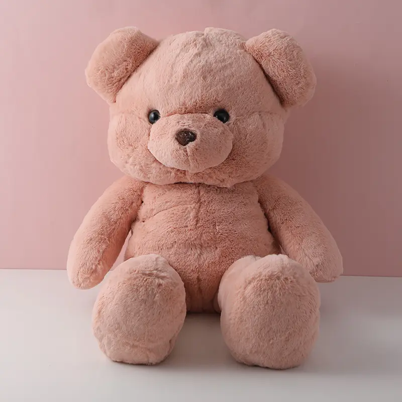 Pink bear throw pillow