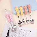 Happy farm party spoon and fork