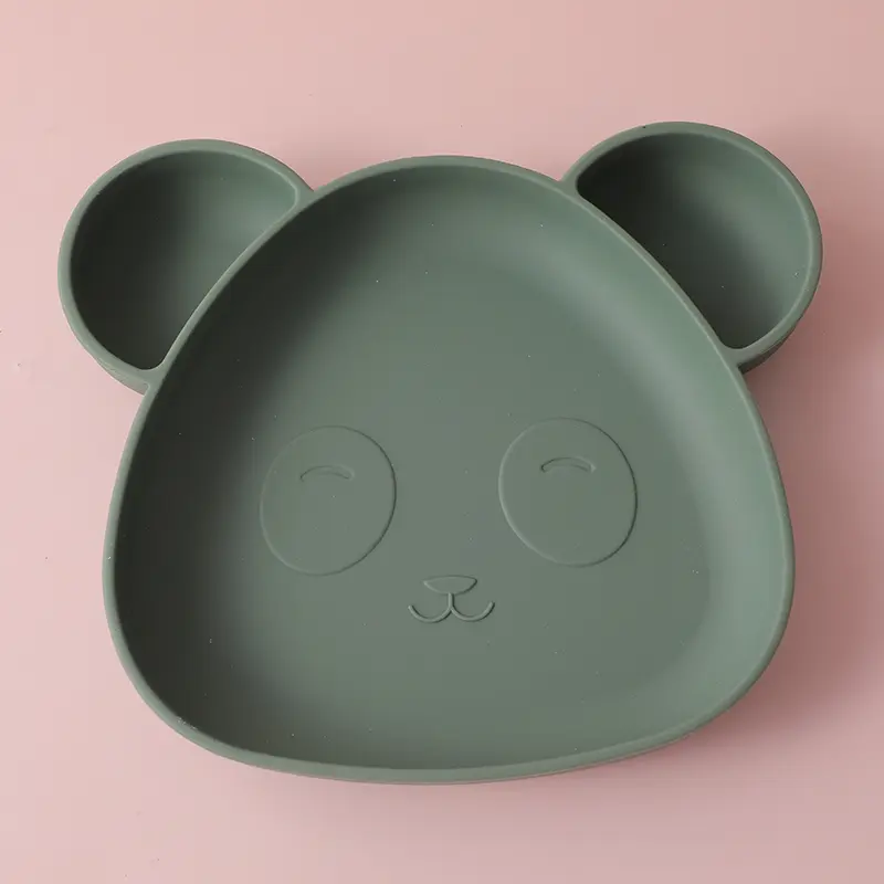 Little bear dinner plate-dark green