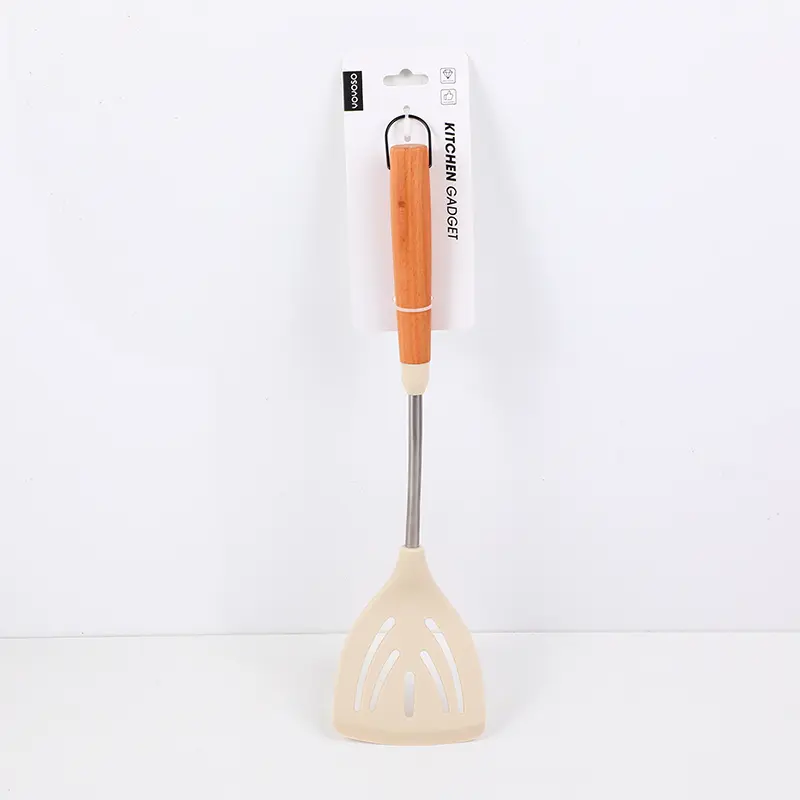 Simple silicone small slotted spatula wi
