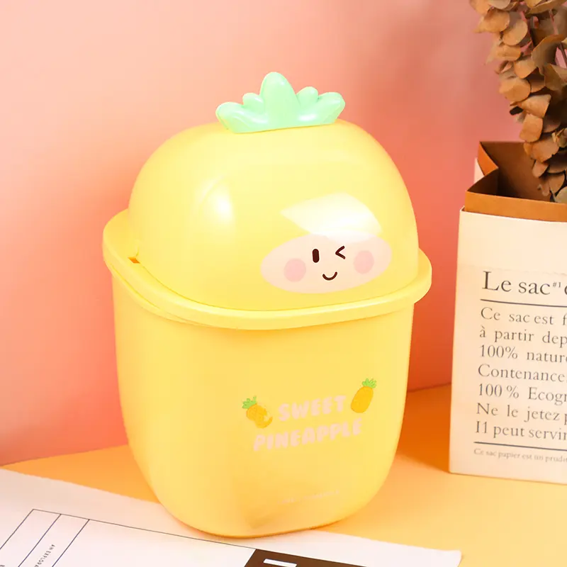 Pineapple desktop trash can