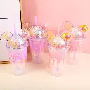 Simple and fashion double-layer straw pl