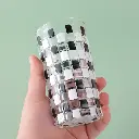 Hand-painted black & white checkerboard 
