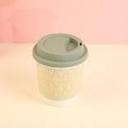 Rhombus leather case mug 300ml-green