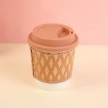 Rhombus leather case mug 300ml-coffee