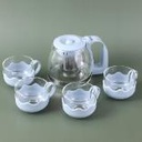 Light luxury glass teapot set-blue