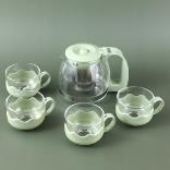 Light luxury glass teapot set-green