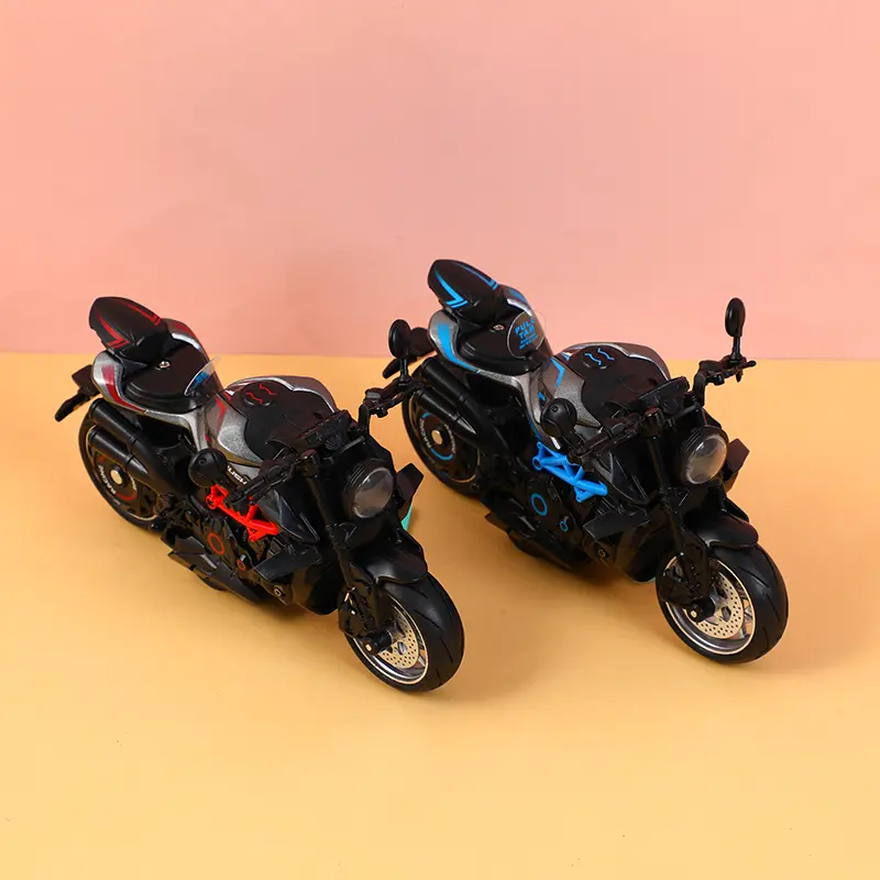 1:10 Alloy pull-back motorcycle with lig