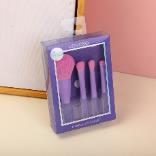 Pink and purple makeup brush set-4pcs (c