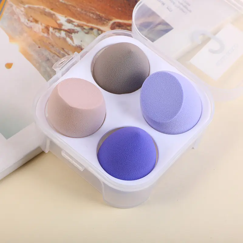 Makeup sponge with storage shell 4pcs-sh