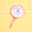 Grid with flower transparent glitter mir