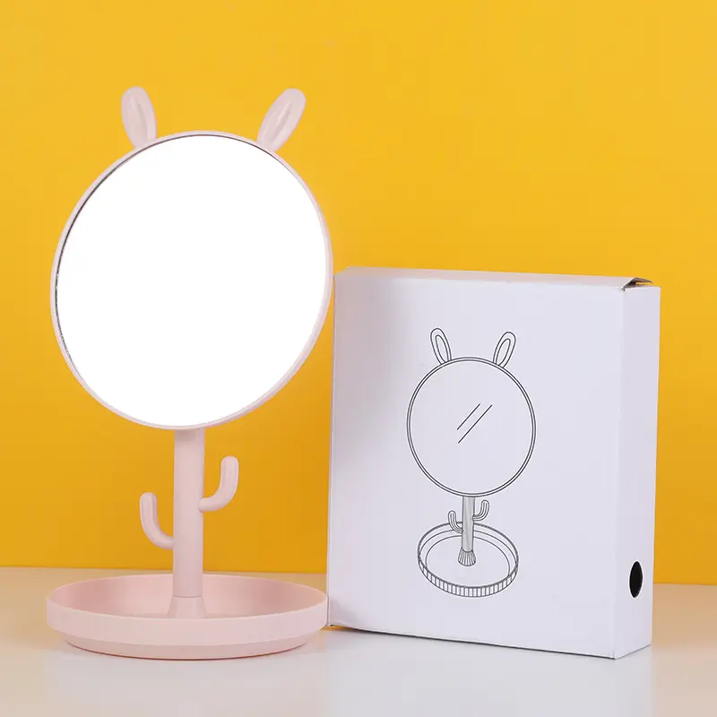 Rabbit ears cactus tall tabletop mirror-
