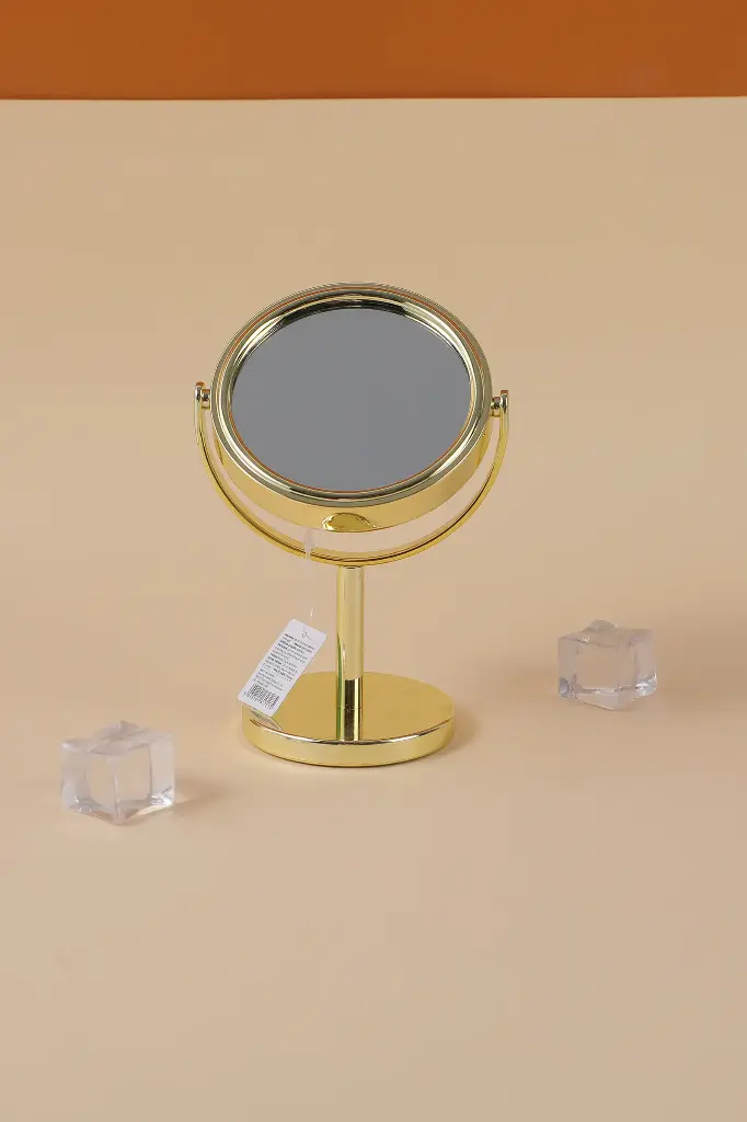 Round mini simple tabletop mirror-gold