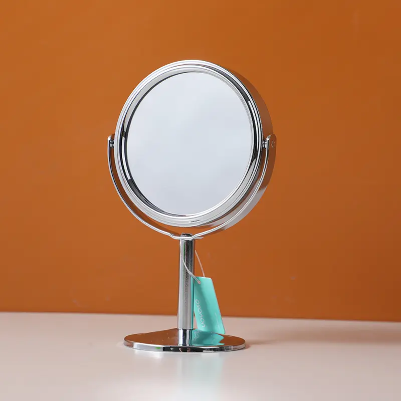 Metal mini round simple tabletop mirror-