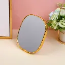 Simple wooden round table mirror with me