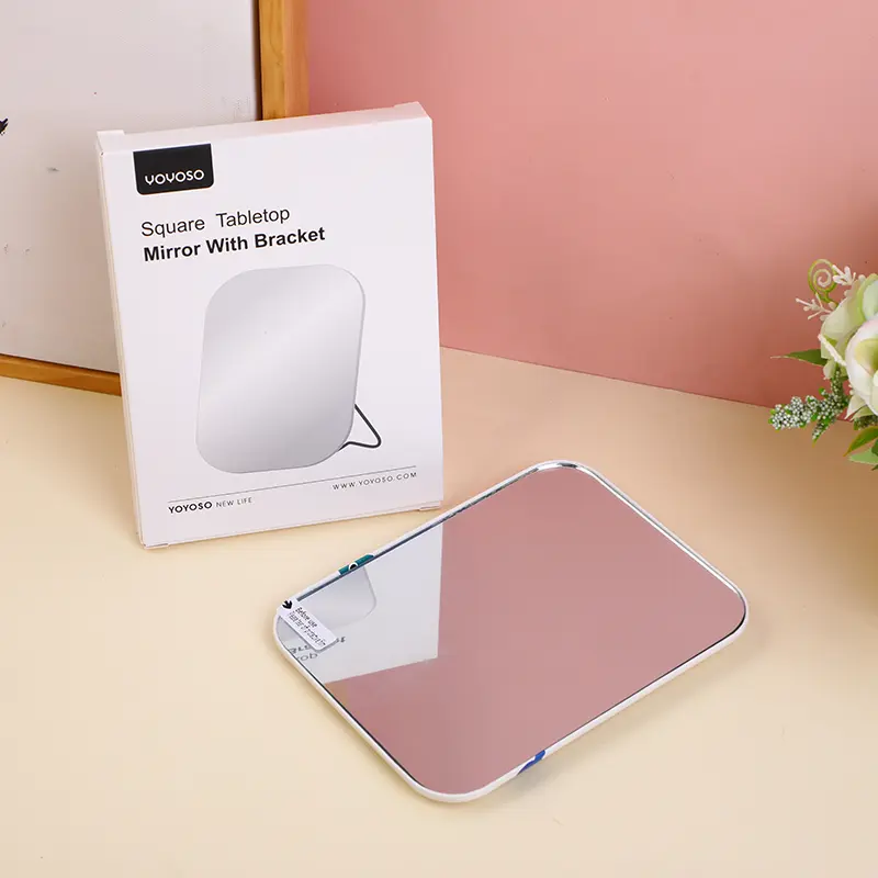 Square table mirror with bracket-black c