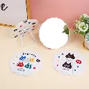 Round table mirror with bracket-black ca