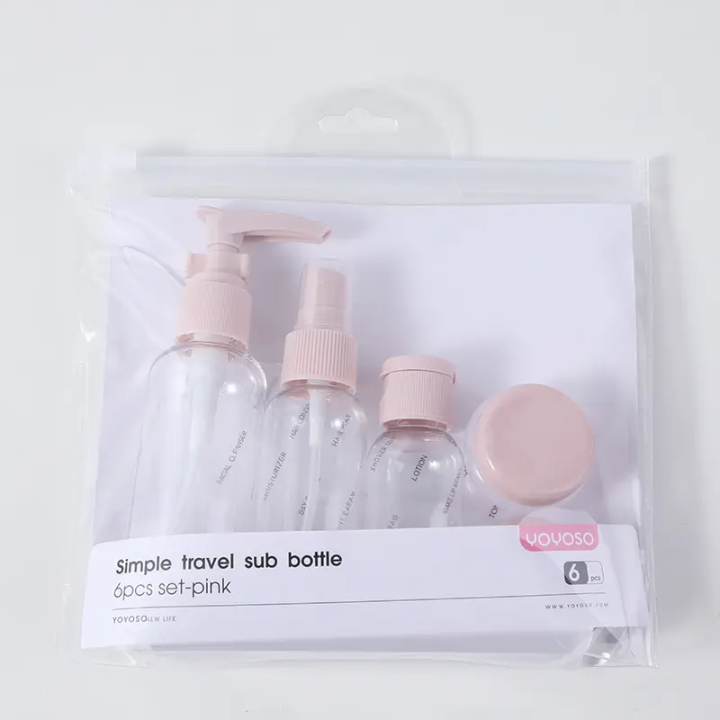 Simple travel sub bottle 6pcs set-pink