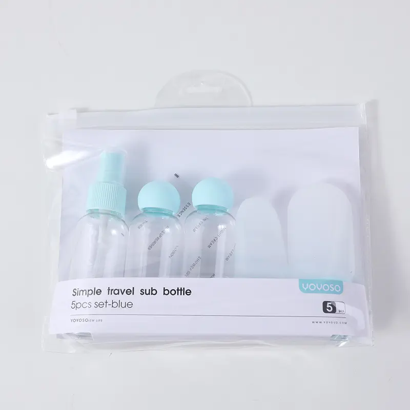 Simple travel sub bottle 5pcs set-blue
