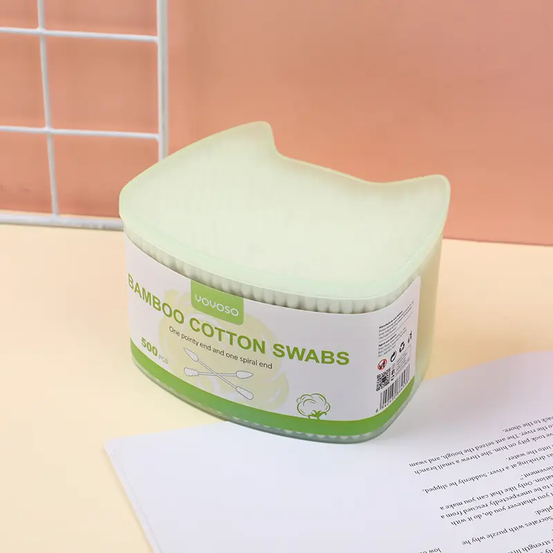 Cat shaped box bamboo cotton swabs 500pc