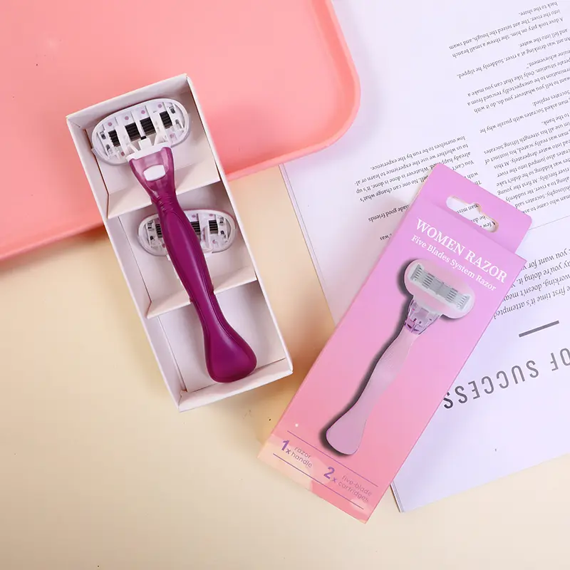Five-layer curved blade women's razor wi