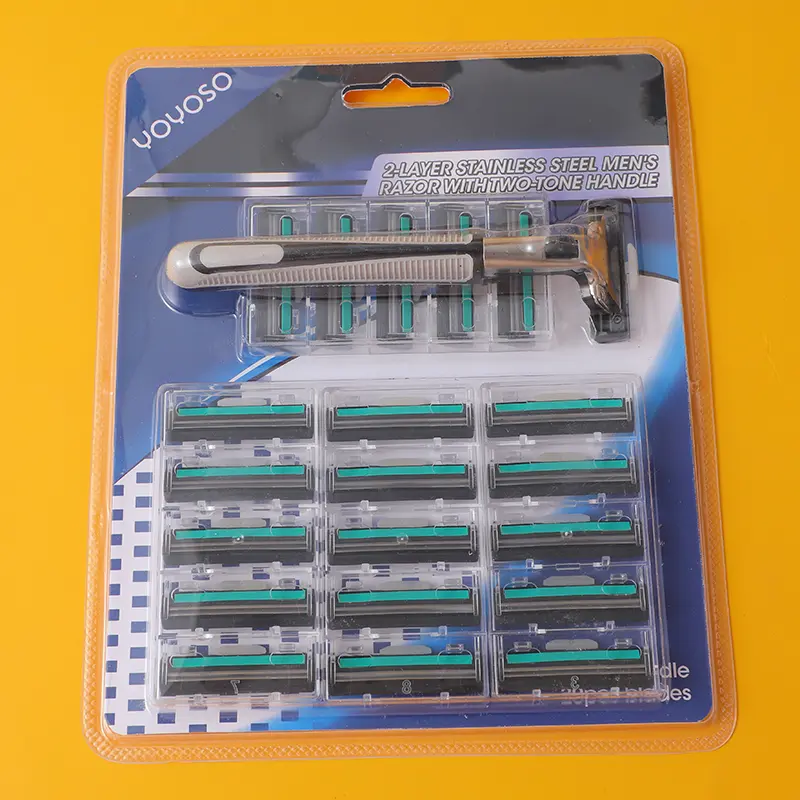 2-layer stainless steel men's razor with