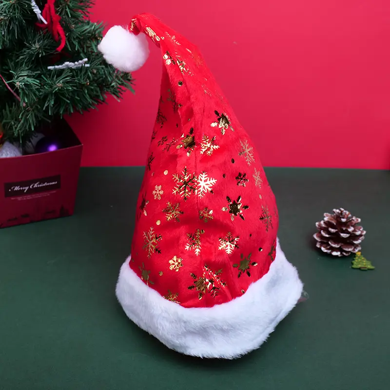 Snowflake Christmas Hats 2PCS (Gold)