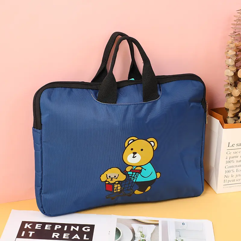 Fun little bear laptop bag-blue