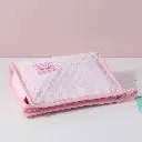 Waffle square cosmetic bag-pink
