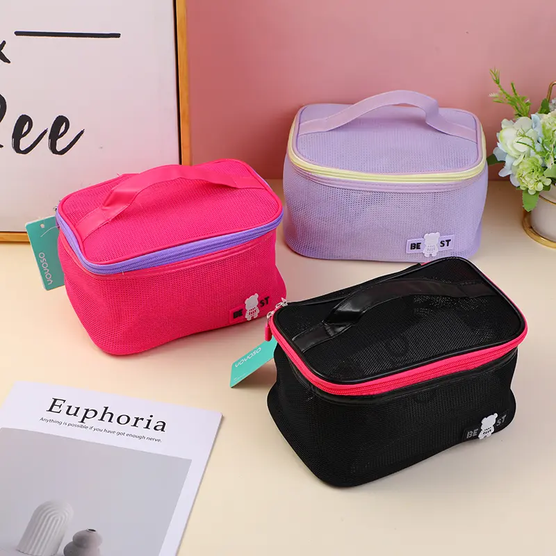 Holiday open-cover cosmetic bag