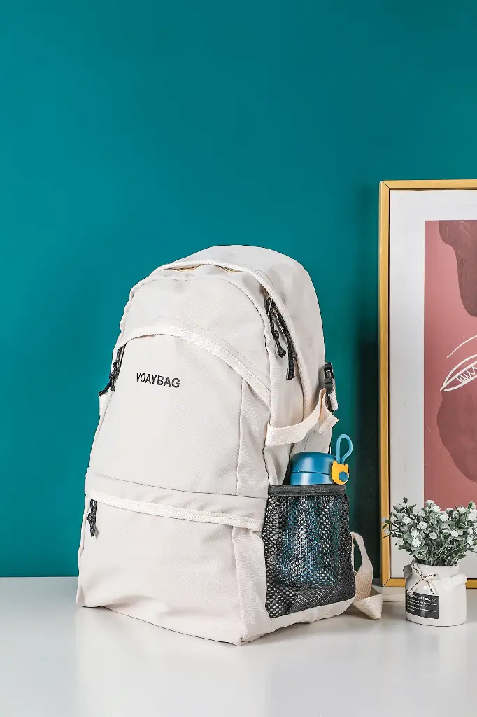 Simple solid casual backpack