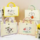 Horizontal canvas tote bag (happy cute s