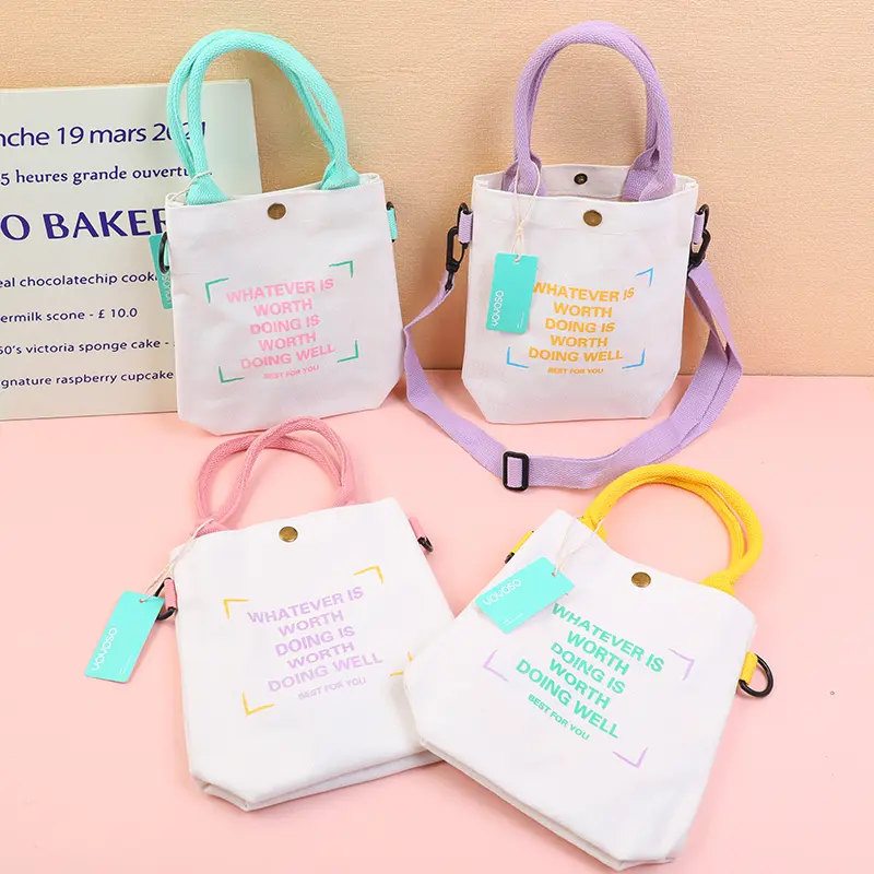 Trapezoid canvas crossbody bag-letter rh