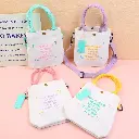 Trapezoid canvas crossbody bag-letter rh