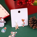 Christmas series elk and cane stud earri