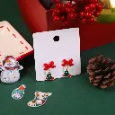 Christmas series green socks stud earrin
