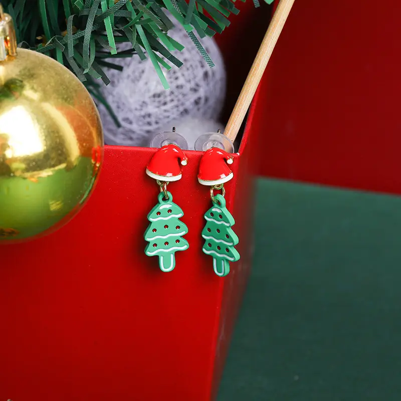 Christmas series red hat christmas tree 