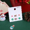 Christmas series bear and snowflake stud
