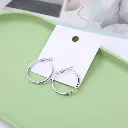 Half zircon hoop earring