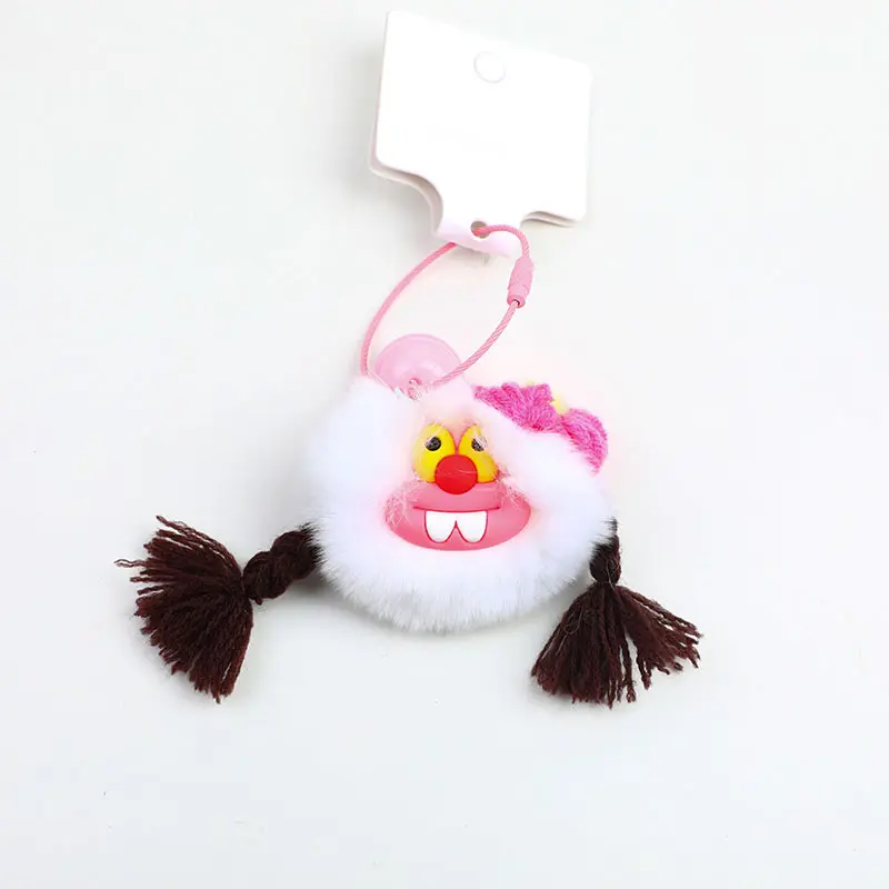 Braid plush key chain-purple