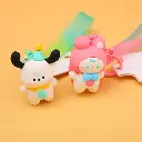 Cute series key chain with rope-spinning