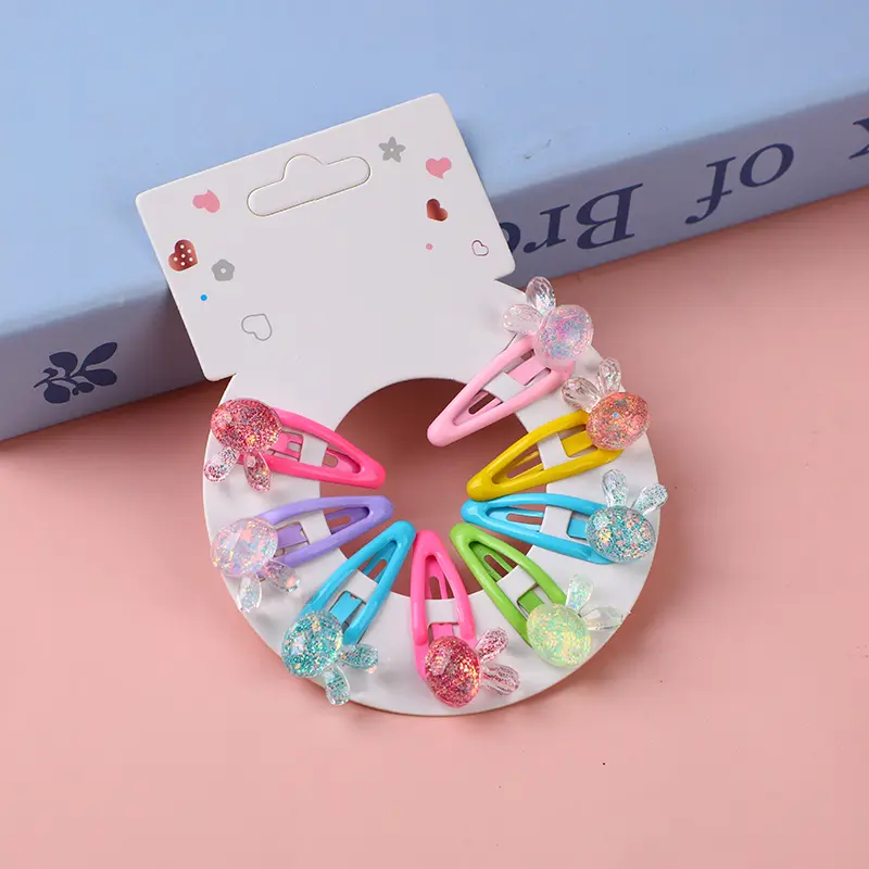 Crystal bowknot children's hair clip-8pc