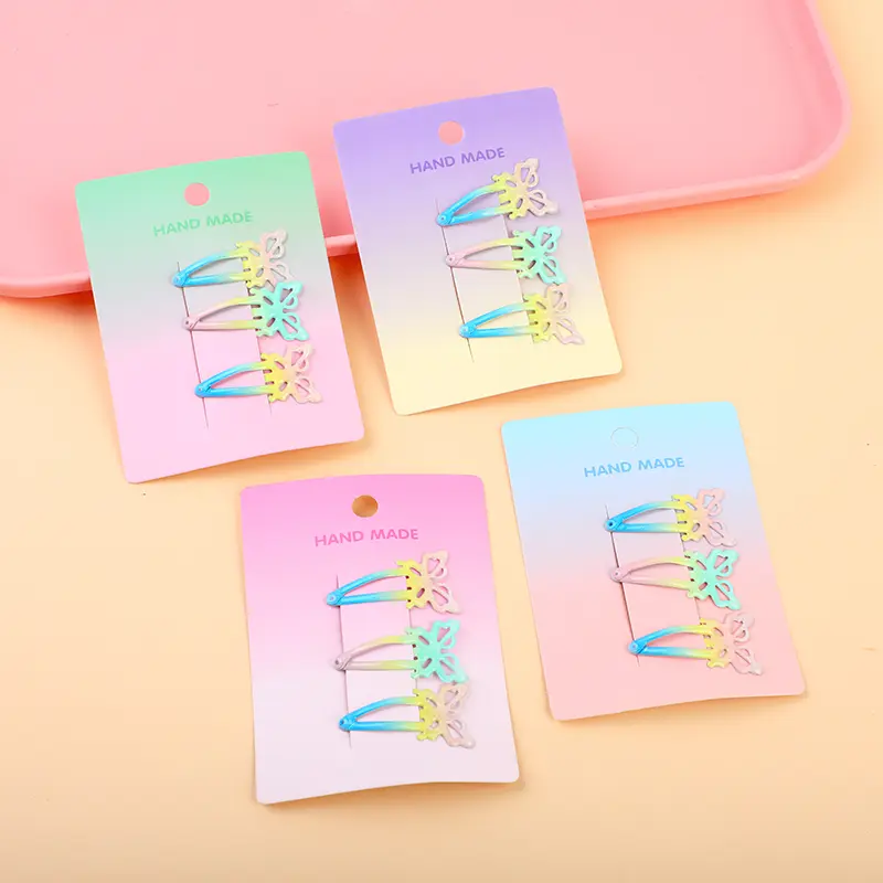 Gradient color butterfly BB clip-3pcs