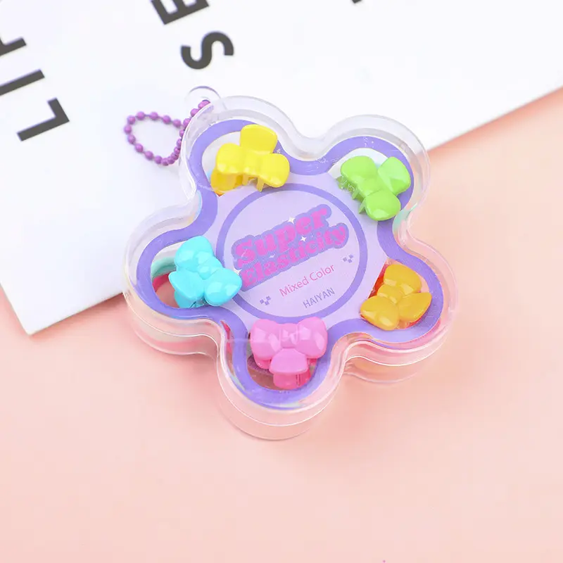 Bowtie box terry hair tie and hair claw 