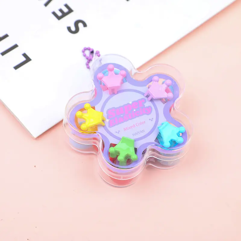 Crown box terry hair tie and hair claw c