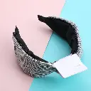 Simple checkered fabric hair band-3