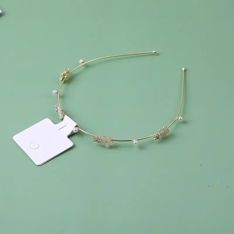 Fashion rhinestone pearl alloy hair band