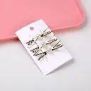 Pearl cross alloy hair clip-3pcs