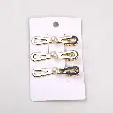 Pearl rabbit alloy hair clip-3pcs